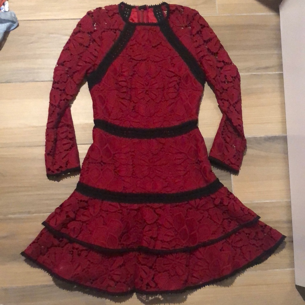 Red Lace Alexis Dress NWT